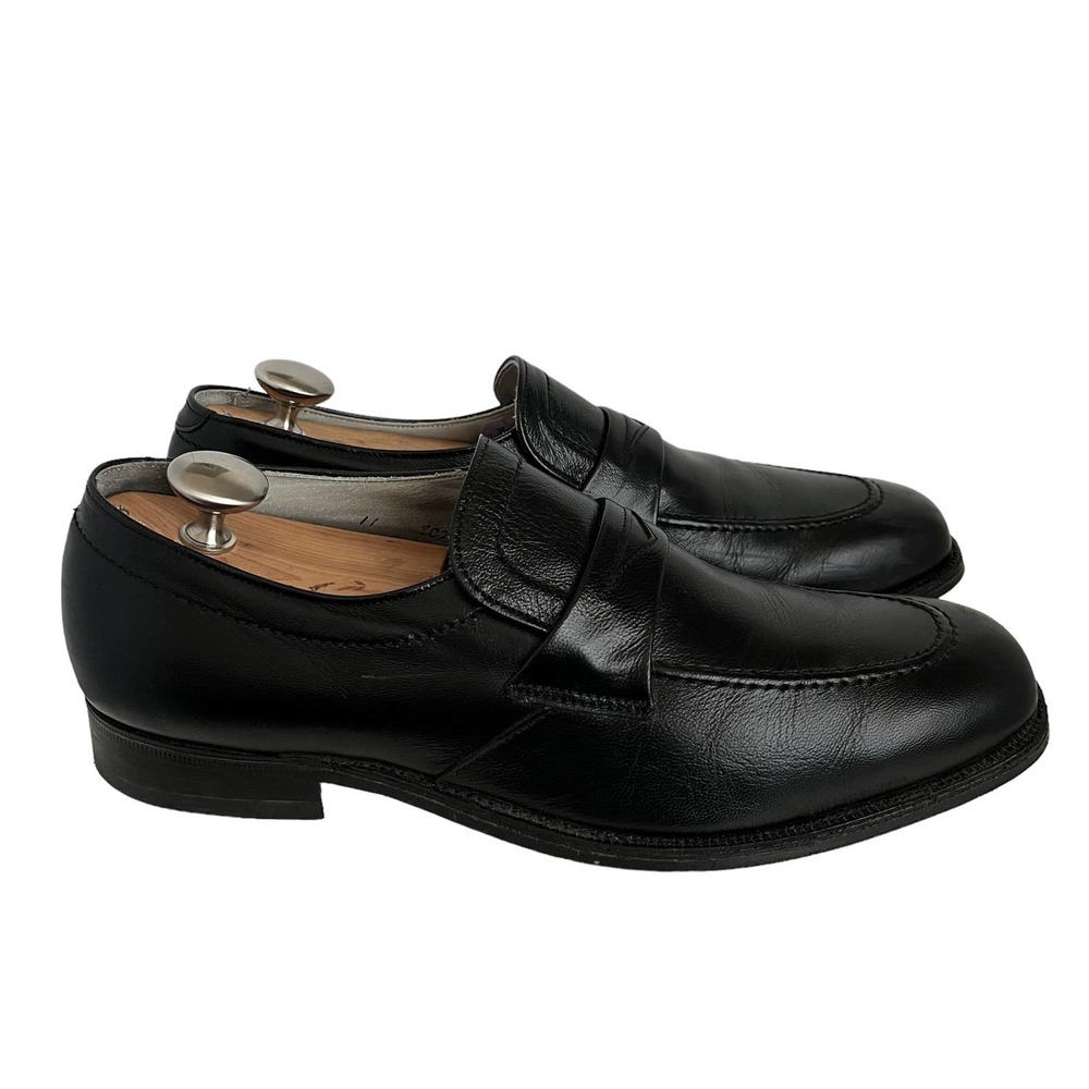 Alden Classic Black Calfskin Slip on Penny Loafers 571 Dress Shoes Men Size 11